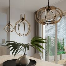 Sollux - Suspension Bois Ellipse pour Ampoule E27 - silamp