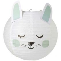 Suspension boule japonaise lapin bleu D35