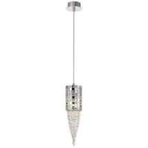 Inspired Diyas Camden - Plafonnier Pendentif 1 Lumière G9 Chrome Poli, Verre Mosaïque, Cristal