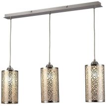 Inspired Lighting - Inspired Deco - Charon - Circle Pattern Ceiling Pendant 3 Light E27 Linear Polished Chrome