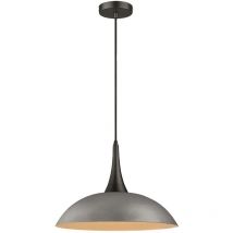 Spring Lighting - Plafonnier à 1 ampoule Dome Noir, Ciment, E27