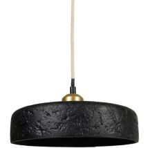 Suspension ciment et métal noire et dorée