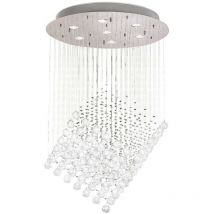 Inspired Diyas Colorado - Pendentif en grappe de plafond diamant à 7 ampoules, chrome poli, cristal