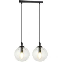 Epikasa - Suspension Cosmo, Acier peint par poudrage, Verre, Noir, 40x100x14 cm