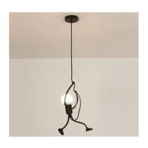Suspension Créatif - Moderne - Fer - Gens Dessin animé - Conception - Lampe suspendue pour Des Enfants - Chambre - Chevet - Salon - Grenier - Noir