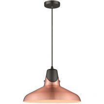 Spring Lighting - Plafonnier à 1 ampoule Dome Noir, Cuivre, E27