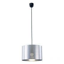 Inspired Lighting - Inspired Deco - Dako - Black Ceiling Pendant 1 Light E27 with 300 x 200mm Metallic Chrome Cylinder Shade, c, w Ceiling Bracket