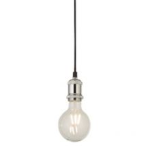 Searchlight - Suspension de câble de lumière du chrome 1 de projecteur avec le câble textile noir de 1.5Mtr