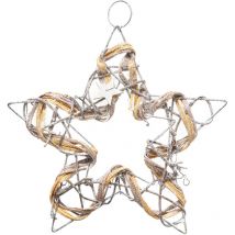 Suspension de Noël en métal et rotin Naturel Diam. 20 cm