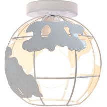 Wottes - Plafonnier Moderne Lustre Suspension en Métal Lampe de Plafond Cage Éclairage Décoration Chambre Cuisine Couloir Blanc Ø20CM - 1Pcs