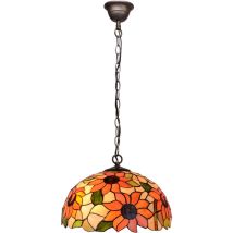 Fijalo - Lampe à suspension avec chaîne et abat-jour Tiffany diamètre 40 cm Série Diamond
