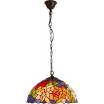 Fijalo - Lampe à suspension de plus grand diamètre 40 cm avec chaîne Tiffany Série Güell