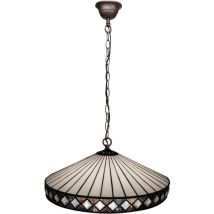 Fijalo - Suspension de plafond plus grande avec chaîne diamètre 45 cm Série Tiffany Ilumina