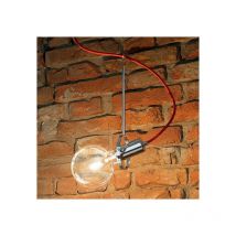Millumine - Suspension Design Eclisse Chrome Et Rouge 1 Ampoule