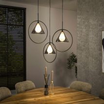 Pier Import - Suspension design en verre fumé 3 abat-jour coniques ralf