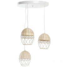 Plafonnier dkdhomedecor white light brown 220 v 50 w (38 x 38 x 75 cm)
