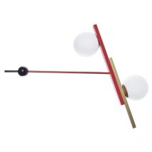 Plafonnier dkd homedecor rouge noir or white (64 x 20 x 120 cm)