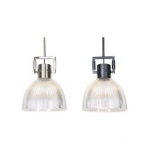 Suspension DKD Home Decor Noir Argenté Métal Verre 25,4 x 25,4 x 35,5 cm (2 Unités)