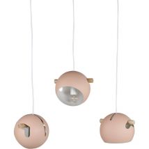 Venture Home - Suspension en acier Tubbie vieux rose 3 abat-jour