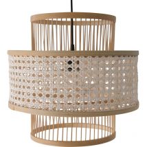 Privatefloor - Lustre de plafond en rotin - Suspension de style Boho Bali - Yei Naturel