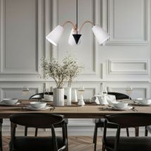 Lampe suspendue lampe pendule éclairage spot de plafond textile flexible naturel Honsel lights 69363