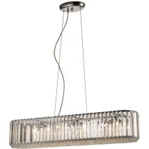 Spring Lighting - Petit plafonnier à 6 ampoules au fini chrome, transparent avec cristaux, G9