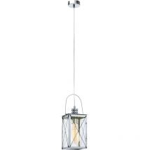 Rétro Pendule Plafonnier Lanterne Sommeil Chambre D'amis Chrome Luminaire Suspendu Projecteurs En Verre Eglo 49212E