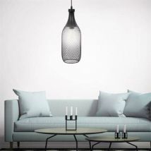 Suspension Forme Bouteille Filaire Metal Noir
