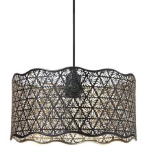 Suspension OSTARIA – métal noir et doré – diamètre 30 cm – E27 – Matières, Largeur, Style, Longueur, Culot, Finition métal, Hauteur, Tension 