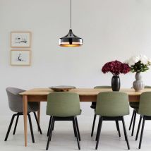 Asir Group – Suspension en métal Yldo 1 abat-jour 36 cm – Métal noir cuivré – Hauteur 122 cm – IP20