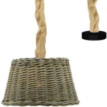 Suspension en osier gris et jute