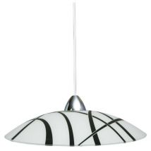 Energy - Lampe à suspension en verre noir et blanc 50 cm