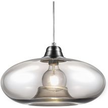 Nino Leuchten - Plafonnier rétro suspension ovale en verre de salon de couleur fumée Nino lights 3004012