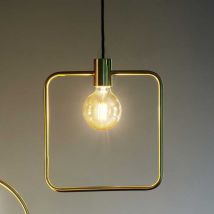 Suspension – 29x29 cm – Laiton Satiné – Design Moderne – Luminaire