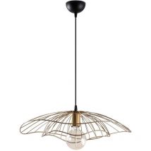 Cotecosy - Suspension filaire vintage en métal - d. 50 x h. 30/110 cm - Doré - atheria