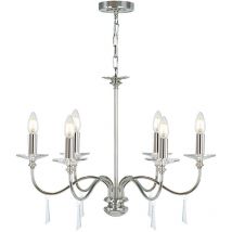 Finsbury Park - Lustre à 6 bras multiples au fini nickel poli - abat-jour non inclus, E14 - Elstead