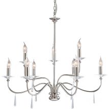 Elstead - Finsbury Park - Lustre à 9 ampoules au fini nickel poli, E14