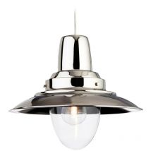 Firstlight Products - Firstlight Fisherman - Suspension de plafond à 1 ampoule en dôme chrome, verre transparent, E27