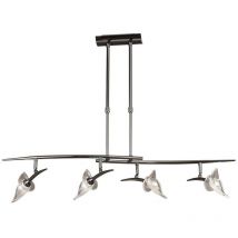 Inspired Mantra Flavia Luminaire suspendu linéaire télescopique à 4 ampoules G9 avec têtes réglables, chrome noir