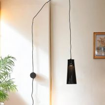 Suspension flexible avec prise & interrupteur Noir