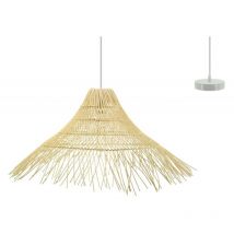 Aubry Gaspard - Suspension à frange en rotin naturel et métal
