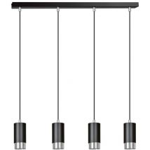 Epikasa - Suspension Fumiko, Acier peint par poudrage, Noir, Chrome, 60x100x6 cm