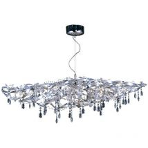 Inspired Fusion Luminaire suspendu linéaire à 10 ampoules G4, chrome/cristal poli, non compatible avec les led/cfl