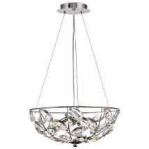 Inspired Diyas Galilea - Plafonnier Pendentif 4 Lumière G9 Chrome Poli, Cristal