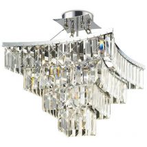 Inspired Diyas Gianni - Plafonnier à 9 ampoules, chrome poli, cristal