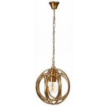 Suspension globe moderne en métal doré 23 cm