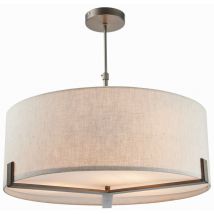 Lighting Hayfield - Anhänger aus gebürstetem Bronzeeffekt und Naturleinen 3 Light Dimmable IP20 - E27 - Endon