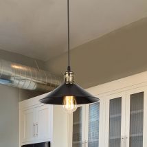 Lux.pro - Suspension Hinckley en plastique hauteur 62 cm E27 noir / bronze patiné [ ]