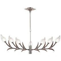 Inspired Mantra Holland Suspension télescopique 9 lumières G9, chrome poli/wengé
