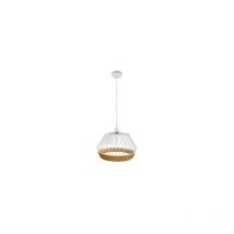 Suspension Hugo Blanc/Métal Naturel et Rotin 1xE27 (3772xØ25x25cm)